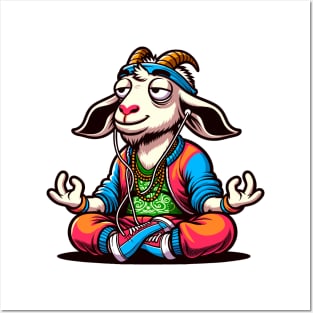 Funny goat yoga Posters and Art